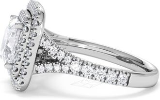 The Diamond Store Anastasia Lab Diamond Halo Engagement Ring in Platinum 2.70ct F/VS1
