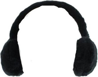 Generic Ladies Fluffy Ear Muffs, Plain Colour, Winter Warmers, Fuschia Pink, Lilas, White, Black, Pink or Red (Black)