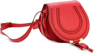 Chlo&eacute; Marcie leren mini-crossbodytas - Rood
