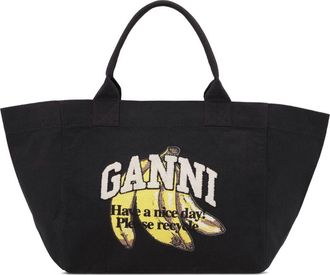 Ganni Organic Cotton Xxl Tote Bag