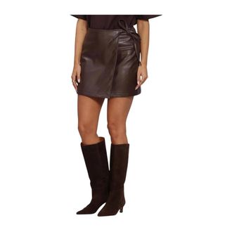 Object Object - Objolive Korte Wikkelrok - Dames - Rokken - Bruin - Maat: M Poliester