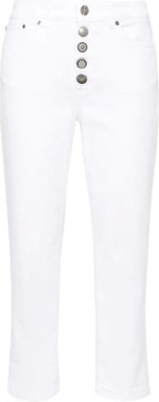 Dondup Cropped Jeans, female, White, W31, White Denim Slim Cut Jeans