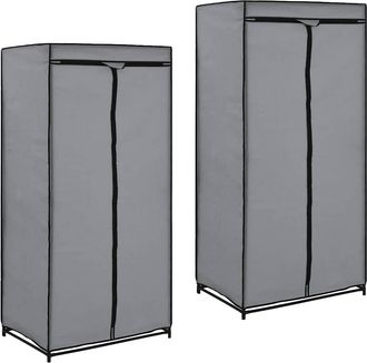 vidaXL Armarios 2 Unidades Gris 75x50x160 Cm Vidaxl