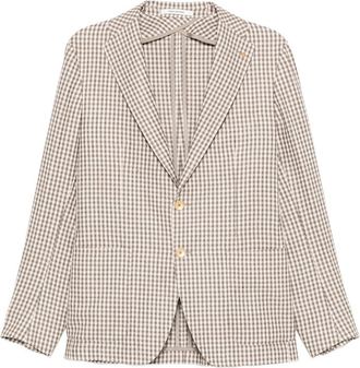 Tagliatore Gingham-pattern Single-breasted Blazer