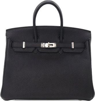 Herm&egrave;s Borsa a mano Birkin Retourne 25 in pelle Togo 2016 - Nero