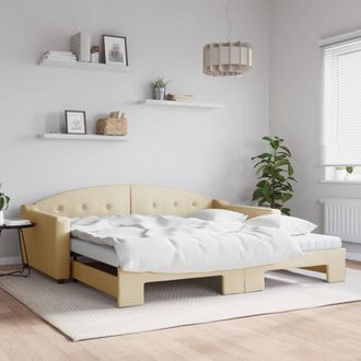 vidaXL Vidaxl - Sof&aacute; Cama Nido Con Colch&oacute;n Tela Crema 100x200 Cm