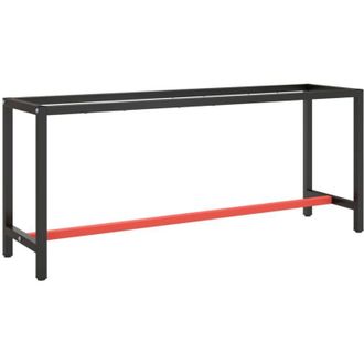 vidaXL Vidaxl - Telaio Banco da Lavoro Nero e Rosso Opaco 190x50x79 cm Metallo