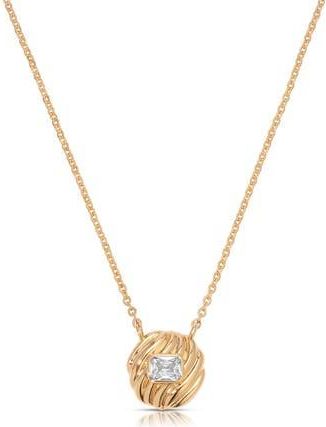 Ettika Textured Baguette Disc Necklace in Gold at Nordstrom Rack