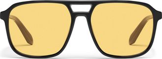 Quay On the Fly 57mm Aviator Sunglasses in Black/daisy at Nordstrom