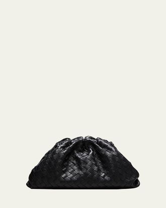 Bottega Veneta Lambskin Leather Pouch Clutch Bag