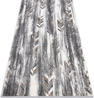 RugsX Rugsx - Alfombra Noble Moderna 9732 47 Espina De Pescado, Vintage - Structural Dos Niveles De Vell&oacute;n Gris / Beige Grey 120x170 Cm