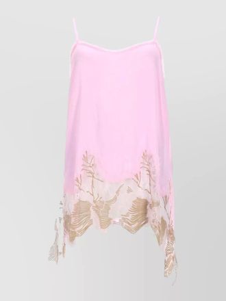 Fabiana Filippi lingerie top asymmetrical hem lace trim