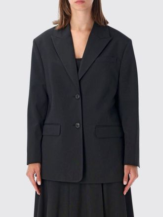 By Malene Birger Single-Breasted Blazer in Recycled Fabric with Peak Lapels
