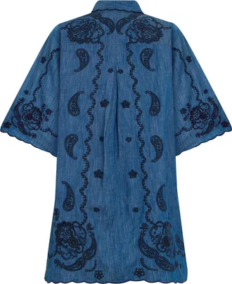 Zimmermann Womens Mini Denim Dress Railway Blue Cotton
