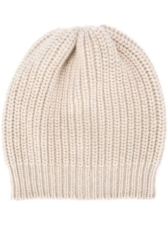 Brunello Cucinelli Cashmere And Silk Diamond Yarn Knit Beanie Accessories