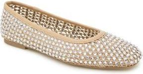 xoxo Dobsi Rhinestone Embellished Flat in Light Taupe at Nordstrom Rack, Size 8