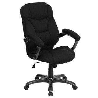 Flash Furniture High Back Black Microfiber Contemporary Executive Swivel Office Chair with Arms