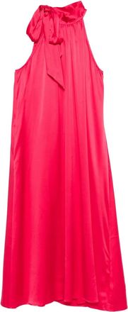 DANAMÉ bow-neck satin midi dress - Red