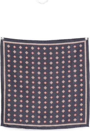 Brunello Cucinelli Scarf Blue Pocket Square