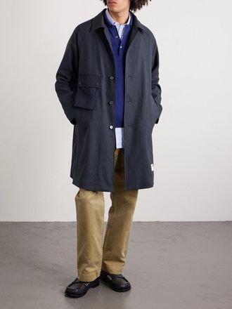 Neighborhood Taffeta-Trimmed Houndstooth Woven Car Coat