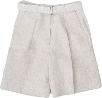 Officine Générale Short Shorts, female, Beige, M, Beige High Waisted Pleated Shorts