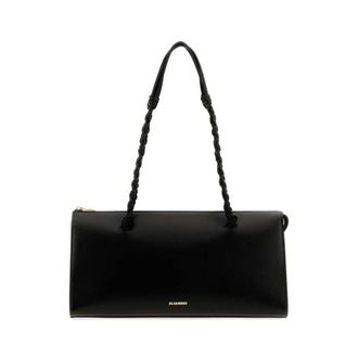 Jil Sander Black Leather Tangle Tent Shoulder Bag 001 Borse A Mano
