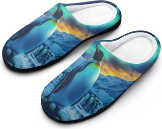 Generic Penguins Womens Slippers Warm House Slippers Indoor House Shoes with Anti-Skid Rubber Sole