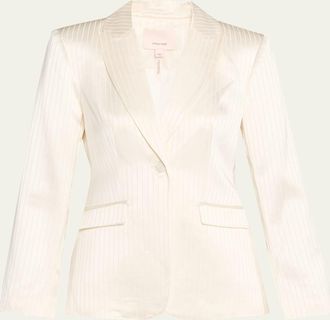 Cinq à Sept Georgia Stripe Satin Blazer
