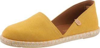 Verbenas Espadrille VERBENAS CARMEN SERRAJE, Damen, Gr. 35, gelb, Veloursleder, Schuhe Espadrille, Schlupfschuh, Sommerschuh, Loafer mit typischem Jute-Rahmen