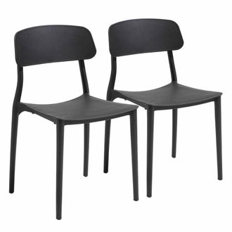 Oviala Lote de dos sillas de polipropileno negro