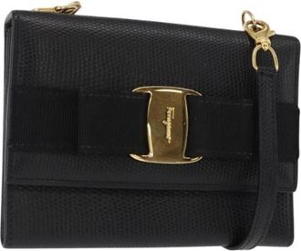 Ferragamo Pre-owned Mini Bags, female, Black, Size: ONE SIZE Pre-owned Leather shoulder-bags