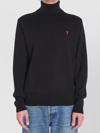 Ami merino wool fine-knit turtleneck sweater