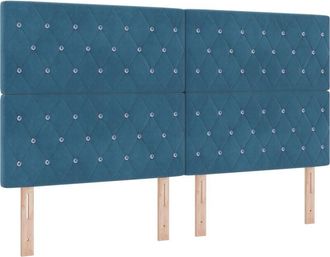 vidaXL Vidaxl - Box Spring Bed with Mattress Dark blue 180 x 200 cm Velvet