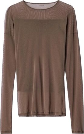 Christophe Lemaire Tops, Dames, Bruin, S, Ballerina Top met Lange Mouwen