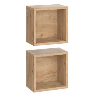 Vicco Estantes De Ba&ntilde;o Senyo, Roble Dorado, 25 X 25 Cm Lote De 2