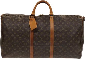 Louis Vuitton Keepall Bandoulière 55 Brown Canvas Travel Bag (Pre-Owned)