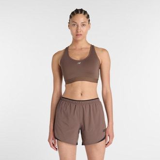 New Balance Donna NB Essential Run Bra in Marrone, Maglia di Poliestere, Taglia XL