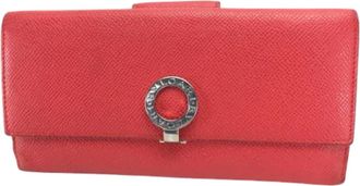 Bulgari Pre-owned Wallets, female, Red, Size: ONE SIZE Pre-owned Leather wallets