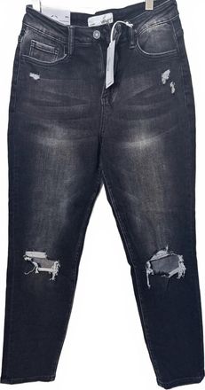 Flying Monkey Womens Erika Stretch Mom Jean In Black
