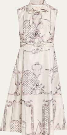 Max Mara Sleeveless Paisley-Print Midi Dress