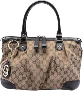 Gucci Pre-owned Handbags, female, Beige, Size: ONE SIZE Pre-owned The Sukey