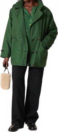 Leon & Harper Womens Viktor Plain Coat In Green
