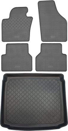 OEM Volkswagen Tiguan I Suv (5 Puertas) De 07.2007 A 04.2016. Juego: Alfombrillas De Goma Para Coche + Alfombrilla Para Maletero