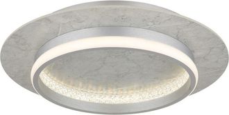 Nowa Lámpara de techo LED semiempotrada integrada de 40 cm, color plata mate, regulable, 2700-6500 K, control remoto y temporizador