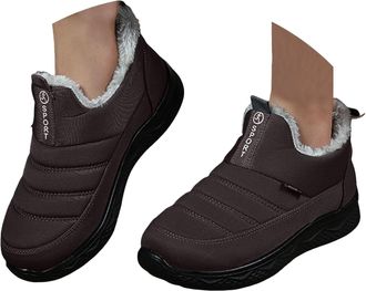 Generic Snow Boots Womens Outdoor Fur Lining Winter Shoes Waterproof Warm Hiking Booties Cold Weather Anti Slip Lightweight Ankle Bootie Ladies Slip On Boots 