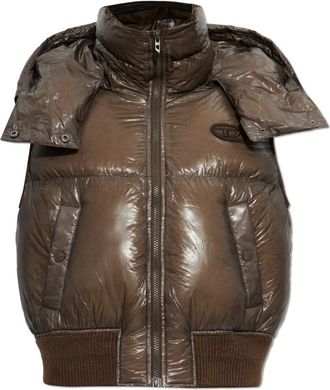 Diesel W-Peyt-Ssl-New-T1 Down Vest - Dames - Bodywarmers - Bruin - S - Polyester - Jassen