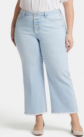 NYDJ Teresa Exposed Button High Waist Ankle Wide Leg Jeans in Oceanfront at Nordstrom Rack, Size 14W