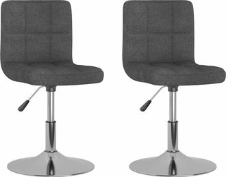 vidaXL Vidaxl - Sillas De Comedor Giratorias 2 Unidades Tela Gris Oscuro