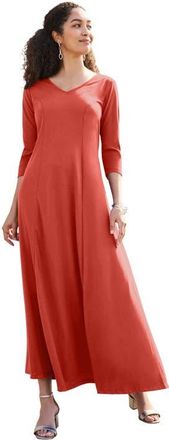 Jessica London Double-V Maxi Dress in Burnt Red at Nordstrom, Size 28