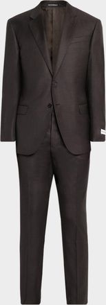 Emporio Armani Mens Wool-Blend Sharkskin G Line Suit